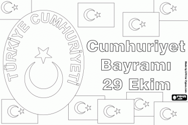 29 Ekim Cumhuriyet Bayramı Boyama Sayfası Etkinliği