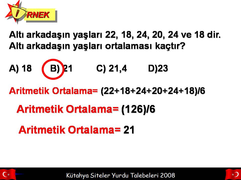 7 Sinif Matematik Aritmetik Ortalama Ile Ilgili Cozumlu Soru 2015 2016
