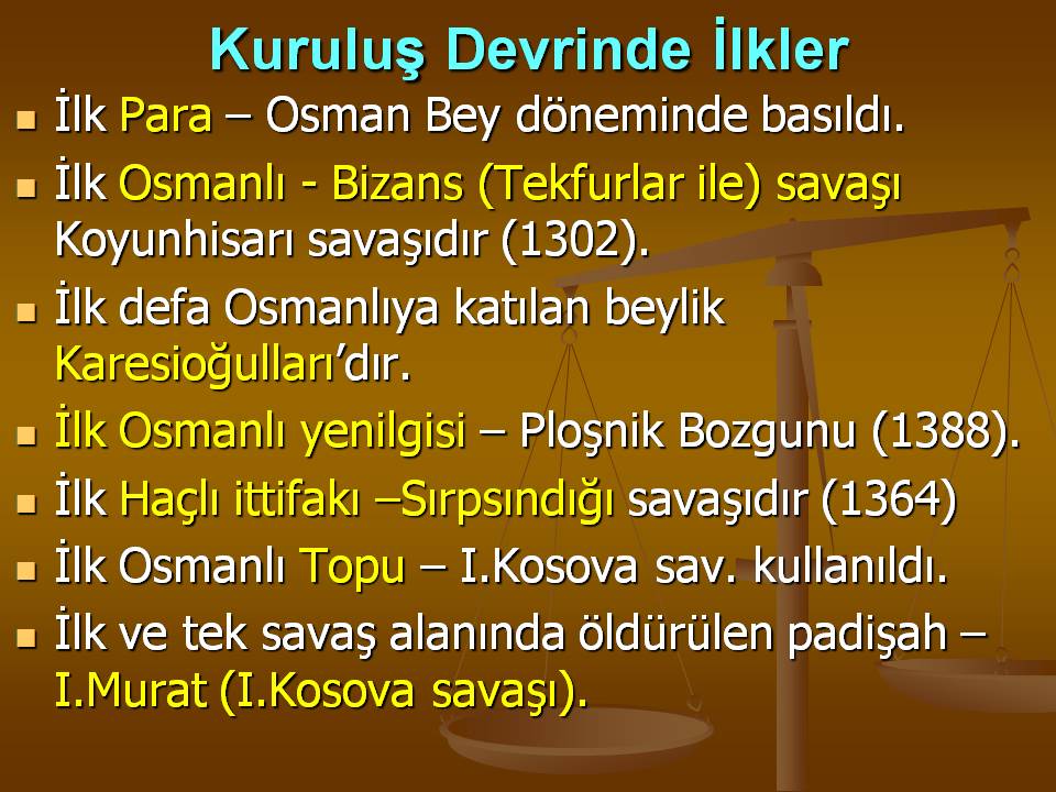 Osmanli Kurulus Devrinde Ilkler 7 Sinif Sosyal Bilgiler 2015 2016